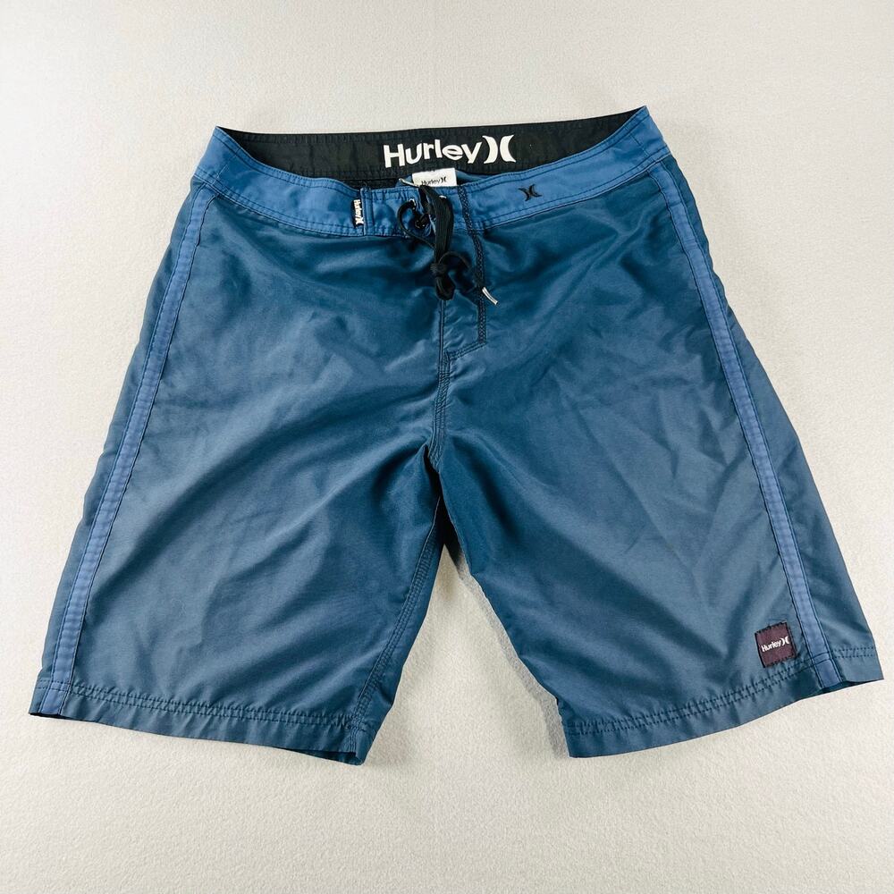 Hurley Mens Blue Lace Up Board Shorts Swim Trunks Size 34